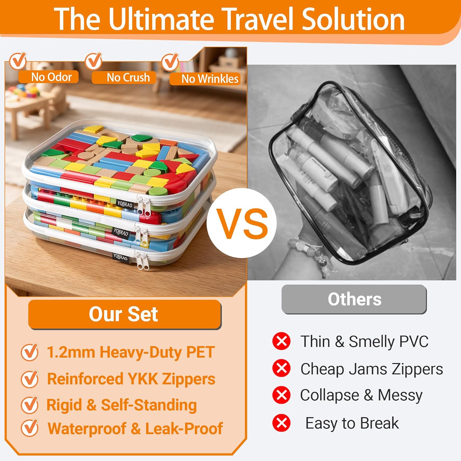 Hard Sided Clear Zipper Case for Stora- Profal-Grade