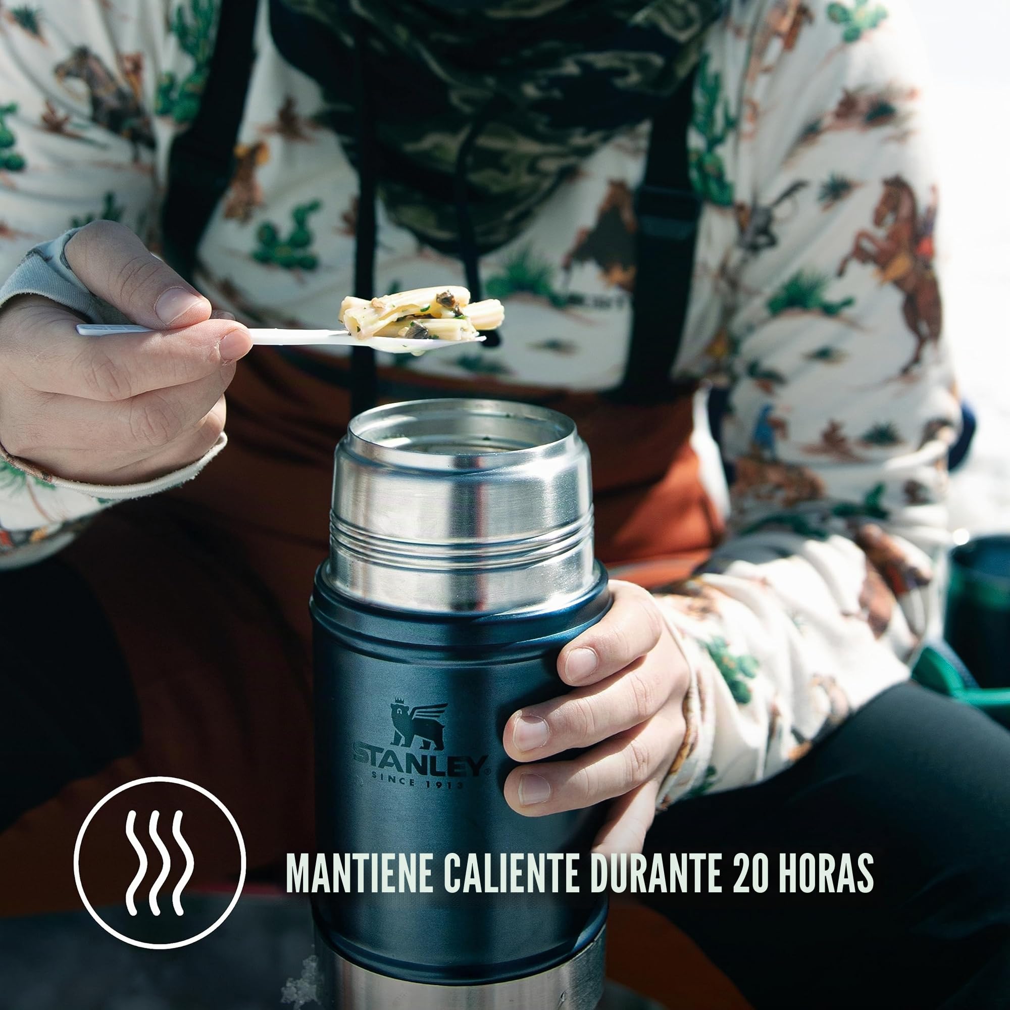 STANLEY Classic Legendary Fiambrera Termica 0.94L - Caliente Durante 20 Horas - Termo Comida Caliente Adulto de Acero Inoxidable Sin BPA - Apto Para Lavavajillas - Hammertone Green