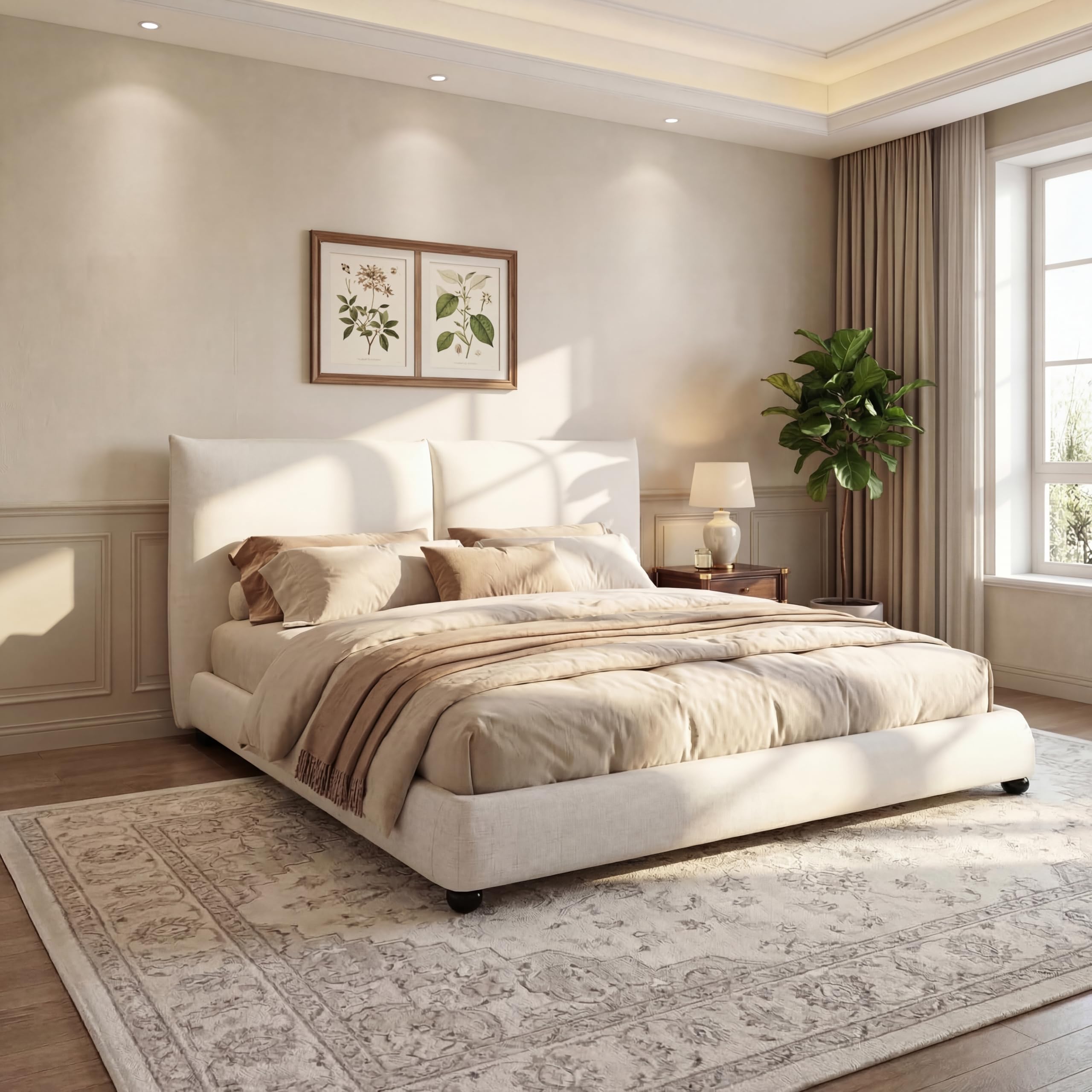 Photo 1 of Christopher Knight Home California King Upholstered Platform Bed Frame