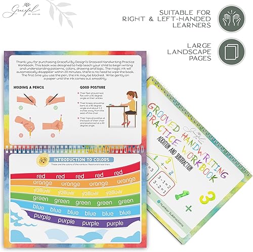 Miniatura 5 de 's Libro de escritura ranurado para niños con tinta que desaparece para niños práctica de escritura a mano diseñada por profesores para niños,