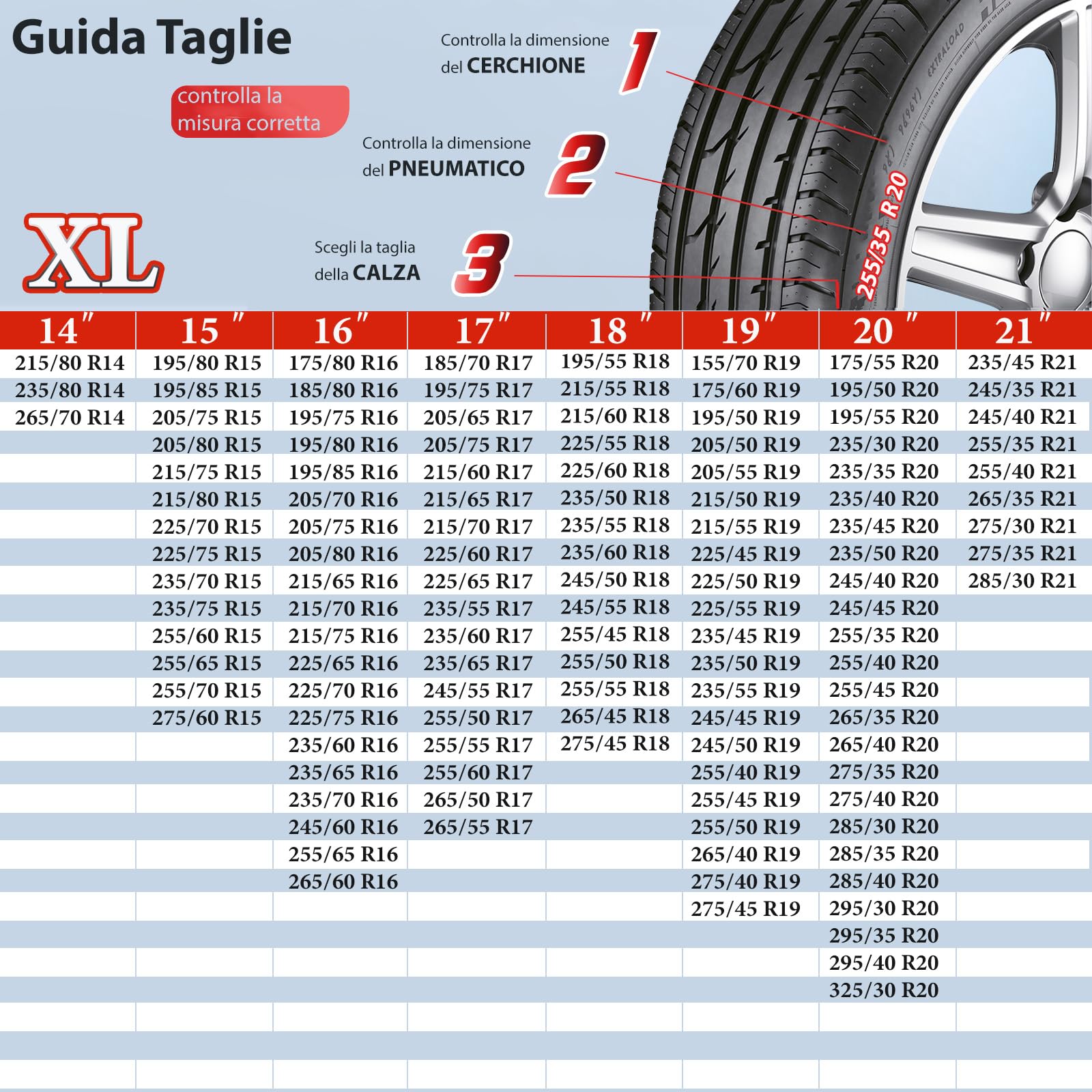 Calze da Neve Omologate Italia EN 16662-1 2020 2 Catene da Neve in Tessuto per Auto XL