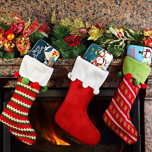 Vista 18 de Peryiter 10 latas de menta vacías divertidas para caca de Navidad, regalo divertido de Navidad, caja de metal para rellenar calcetines, intercambio