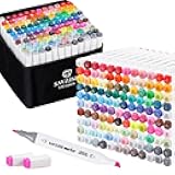 120 Colors Alcohol Markers, Dual Tips Alcohol-Based Art Markers for Kids and Adults in Coloring, Painting (Fine & Broad