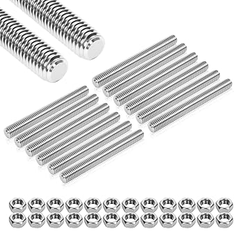 12 Pcs 304 Stainless Steel M6 Threaded Rod,1"26mm