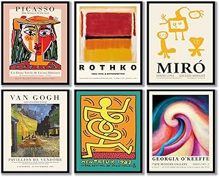 Mix Poster Set, Keith Haring, Picasso, Joan Miro, O keffe, Mark Rothko poster 8''x10 Matisse Poster, Matisse Prints, Picasso Poster Prints, Matisse Wall Art