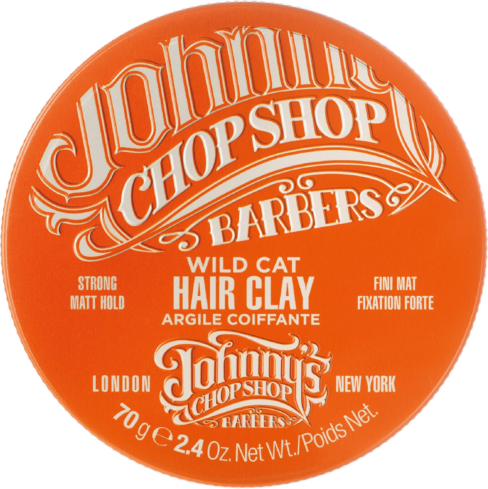 Johnny's Chop Shop Men's Ultimate Wild Cat Hair Clay-Styling Strong Hold, Molding, Matte Finish, Natural Look, Non Greasy, Reworkable 2.46 oz (Pack of 1)