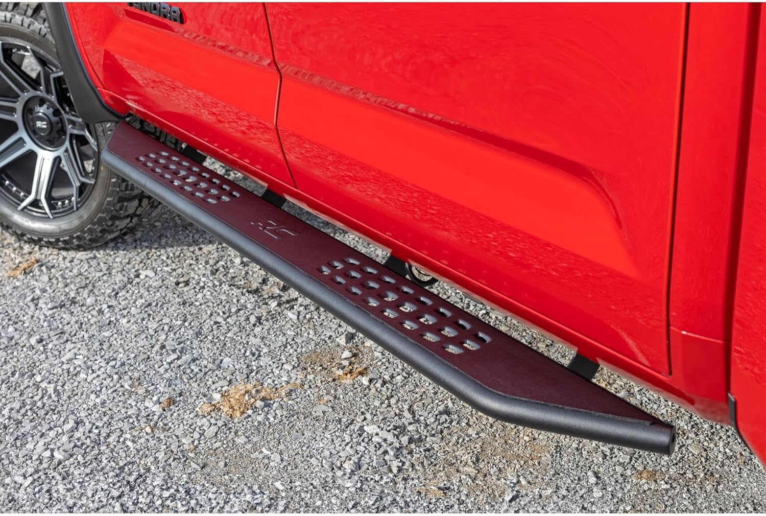 Rough Country OV2 Running Boards for Toyota Tundra (2022-2025) Crew Cab - Contoured Side Step Bars, Easy Bolt-On Install