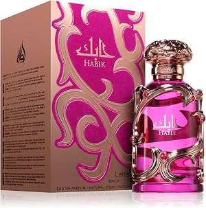 Lattafa Habik – Floral, Frutal, Fresca, Almizclada – Eau de Parfum Spray de Larga Duración para Mujer, 3.4 Onzas / 100 ml 3.4 Fl Oz (Paquete de 1)