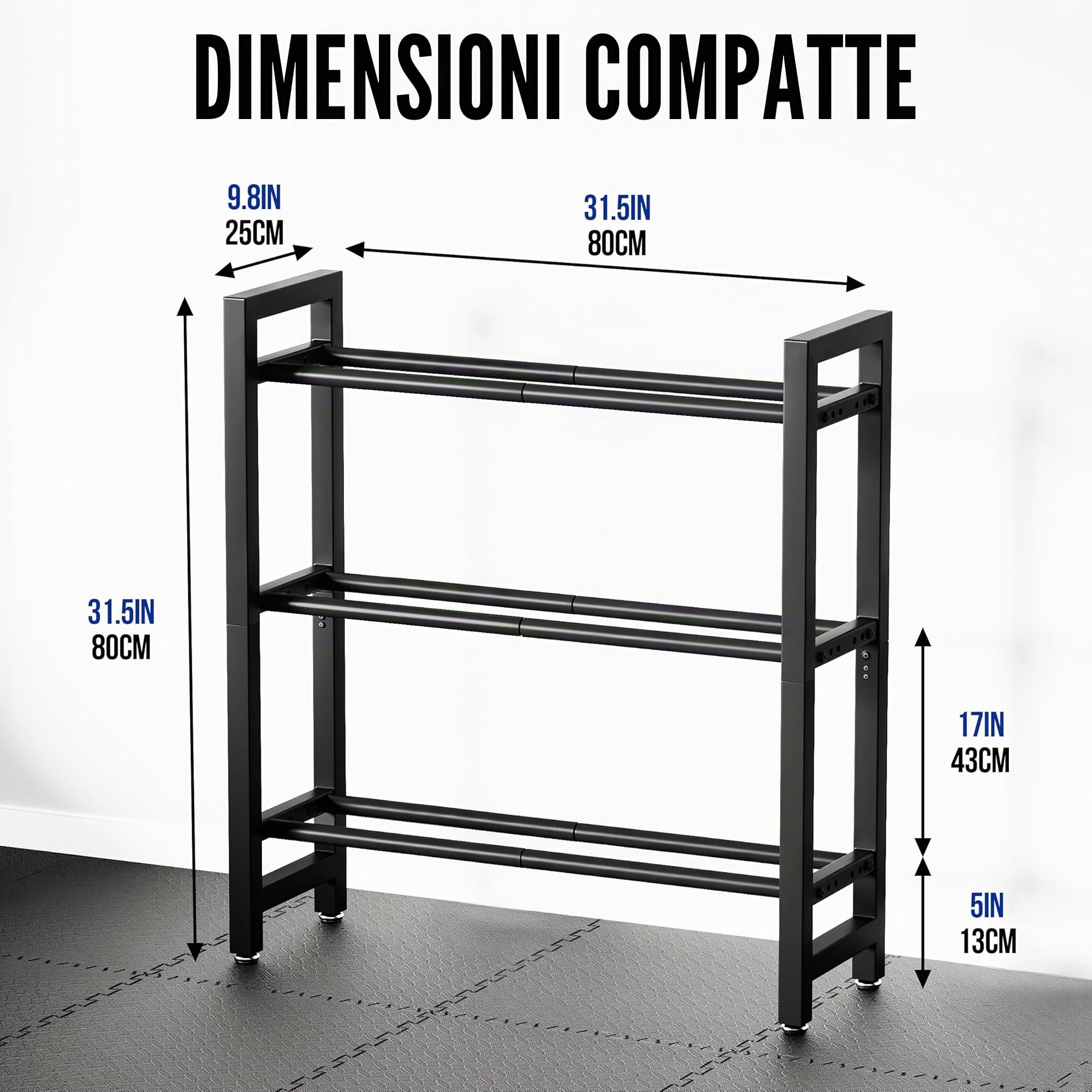 Porta manubri a 3 livelli/4 livelli, Supporto per manubri per palestra domestica