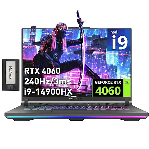 ASUS ROG Strix G16 16'' WUXGA 165Hz Gaming Laptop, Intel Core i7-13650HX, NVIDIA GeForce RTX 4060, 32GB DDR5 RAM, 1TB SSD, RGB 4zone Backlit Keyboard, Win 11Pro, Gray, 32GB Hotface USB Card