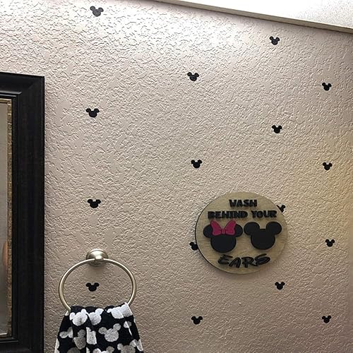 Miniatura 2 de 176 pegatinas de pared con diseño de cabeza de Mickey Mouse de dibujos animados para habitación de niños, dormitorio de niños, decoración de pared