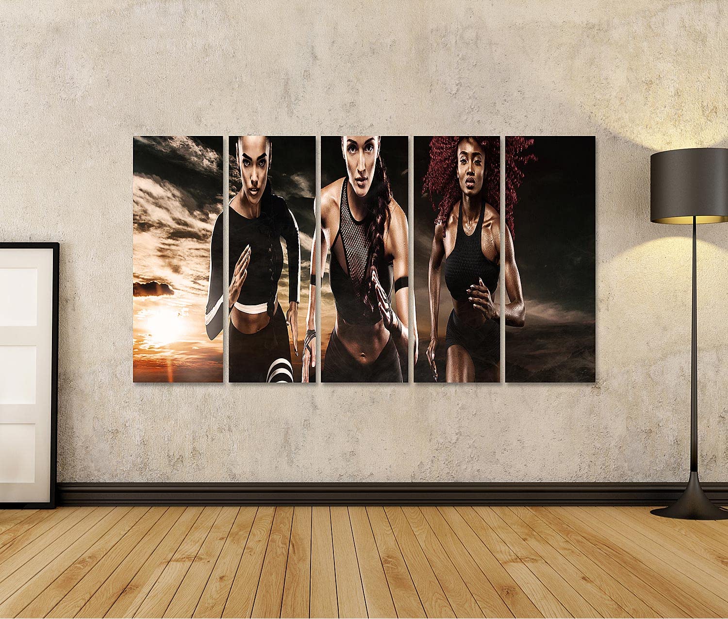 islandburner cuadro sobre lienzo fuerte mujeres deportivas Sprinter corriendo fondo oscuro desgaste Sp erótica deportes imágenes murales carteles