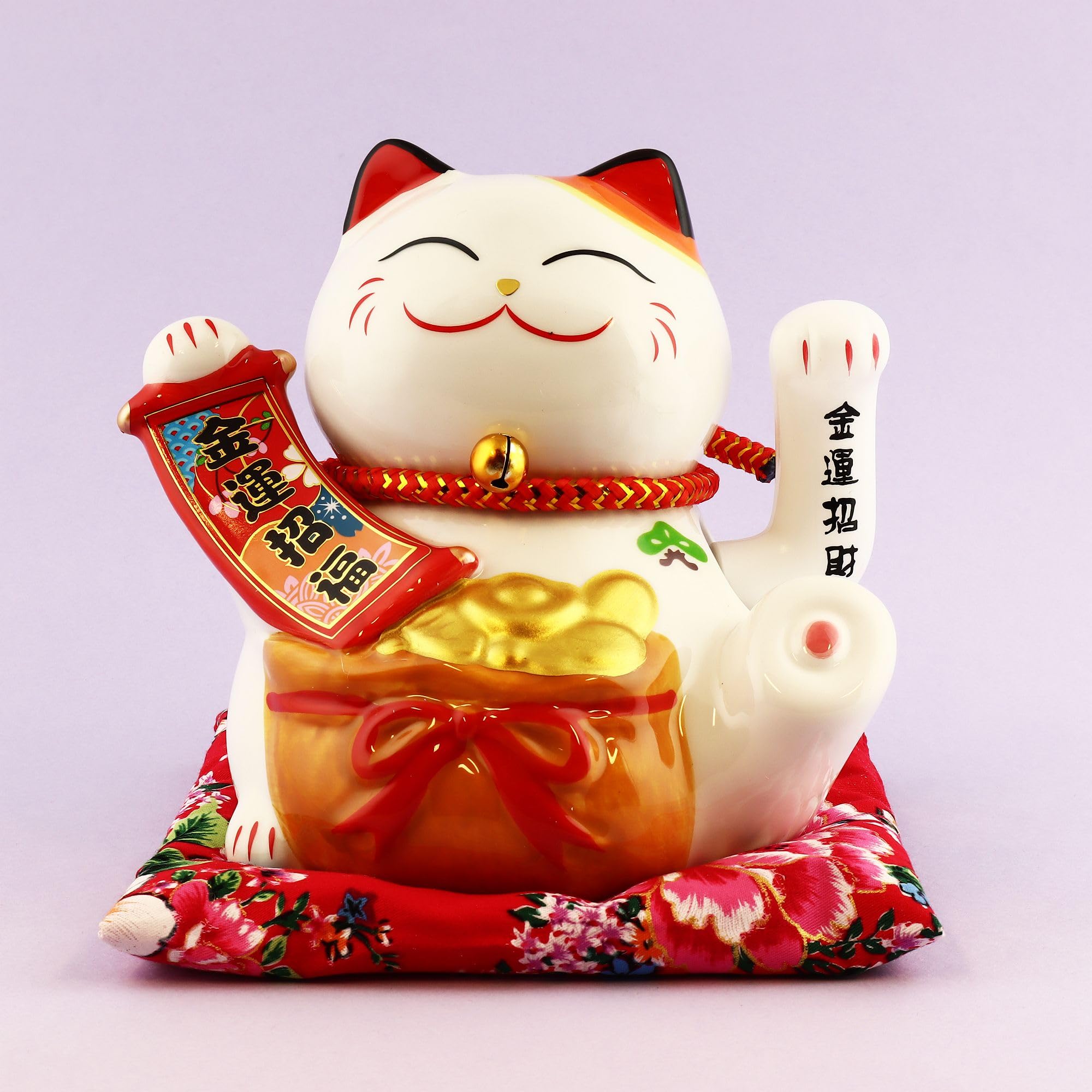Freak Scene Agitando Gato Chino - Porcelana 15,5 cm Blanco - Maneki Neko 01