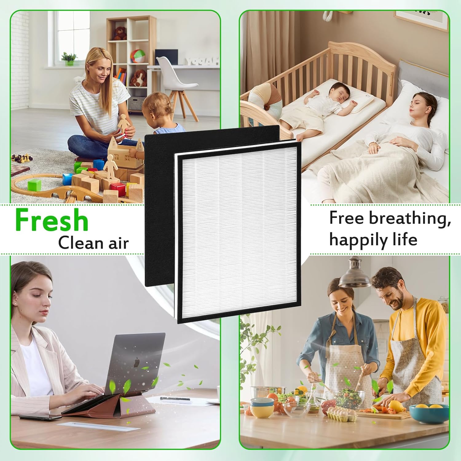 83190 Replacement Filter Compatible with Sears/Kenmore Air Purifier Models: 83190 83250 85250 Air Purifier Filter, 2 HEPA Filter + 6 Activated Carbon Pre-Filters Upgrade Version - Image 6