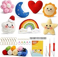 Vista 9 de UzecPk Kit de ganchillo para principiantes, kit de ganchillo, 4 piezas de posavasos de ganchillo con hilo de ganchillo, gancho de ganchillo, video