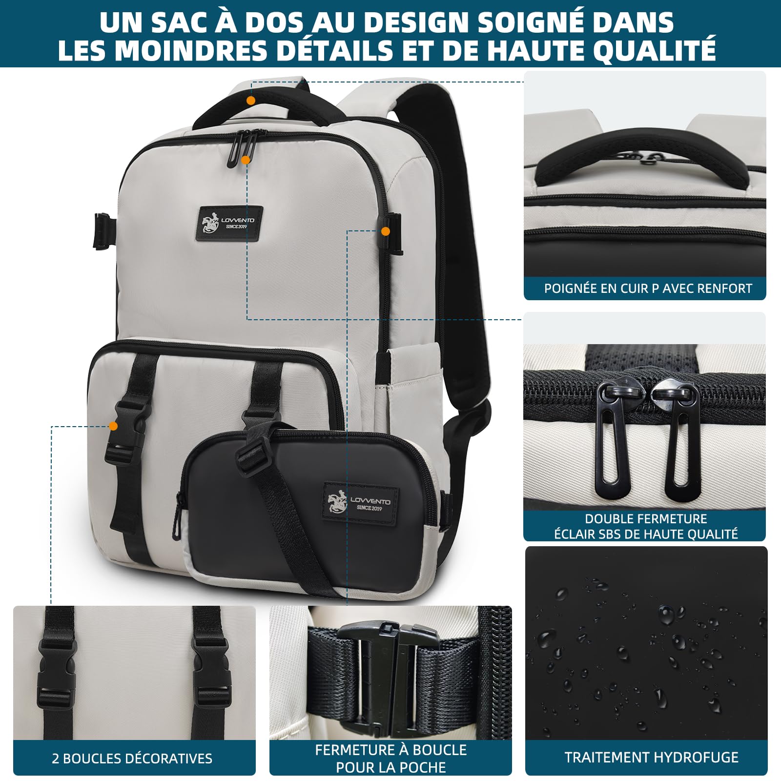 Sac à dos Isotherme, sac à dos Isotherme étanche et anti-fuites pour Hommes et Femmes, idéal pour la Plage, les Pique-niques, le Camping, les Voyages et la Pêche