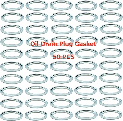 Miniatura 5 de 50 piezas de sello de junta de arandela de trituración de tapón de drenaje de aceite, repuesto de 0.55 pulgadas para Mitsubishi, OEM MD050317,