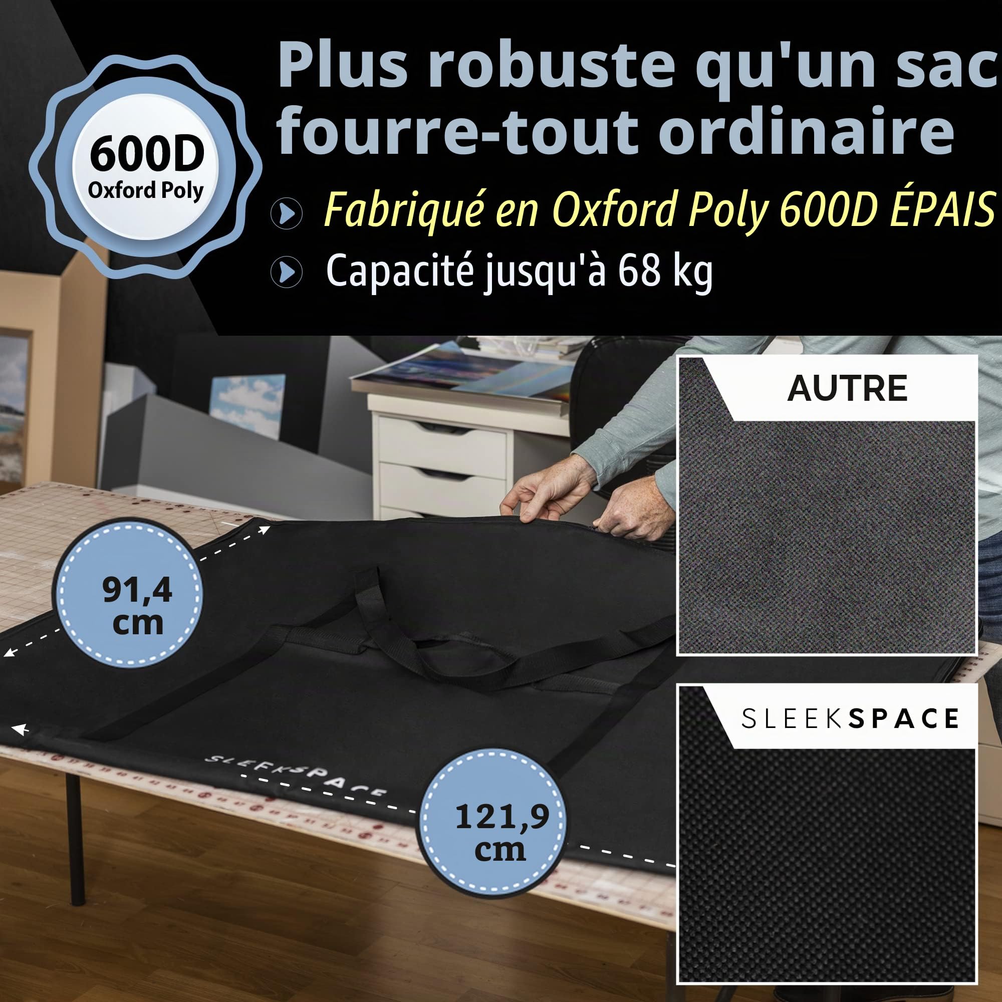 Portefeuille d’Artiste Portefeuille Professionnel Souple avec Plusieurs poignées pour Le Transport de Livres de présentation,d'œuvres d'art (36x48 inch)