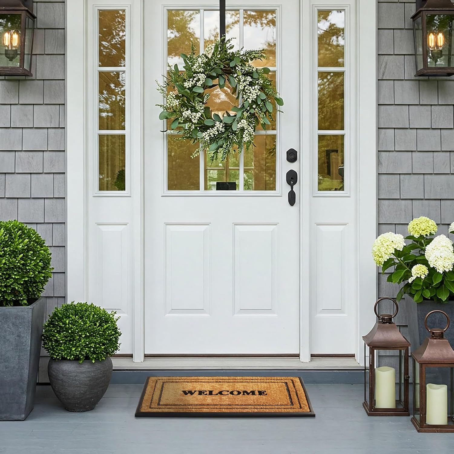 A1 Home Collections Natural Coir & Rubber Door Mat, 18"x32", Heavy Duty, Dirt Trapping, Long-Lasting Entrance Doormats for Front Door, Thick & Non-Slip Durable Outdoor Entry Mat