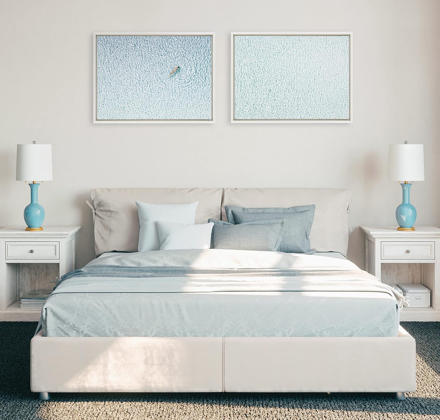 Amy Peterson Turquoise Waters Woman Floating Canvas Print Set