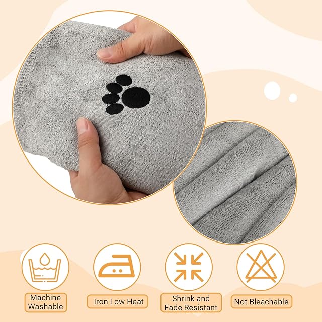 Foto 4 de 7 de Toallas para Perros de 100 x 50 cm Paquete de 2, Toallas de baño Grandes para Perros