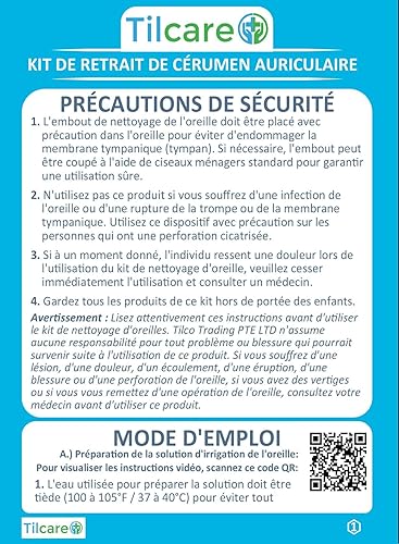 Miniatura 10 de Tilcare - Herramienta de eliminación de cera de oído, sistema de lavado de riego de oídos para adultos y niños, kit perfecto de limpieza de oídos