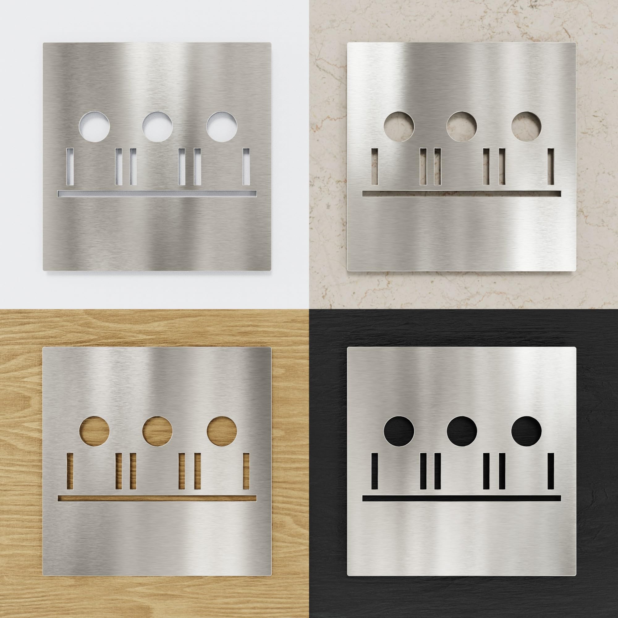 Plaque d'avertissement en acier inoxydable pour salle de réunion – Autocollant et facile d'entretien – Pictogramme design Meeting – Plaque de porte M-05-E