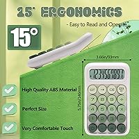 Vista 4 de Calculadora con Interruptor Mecánico, 10 Dígitos, Gran Pantalla LCD, Púrpura, Botones Grandes, Estética Gradiente Verde