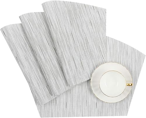 Miniatura 63 de SHACOS - Manteles individuales de PVC para mesas redondas, manteles individuales con curvatura, antideslizantes, resistentes al calor, de vinilo,