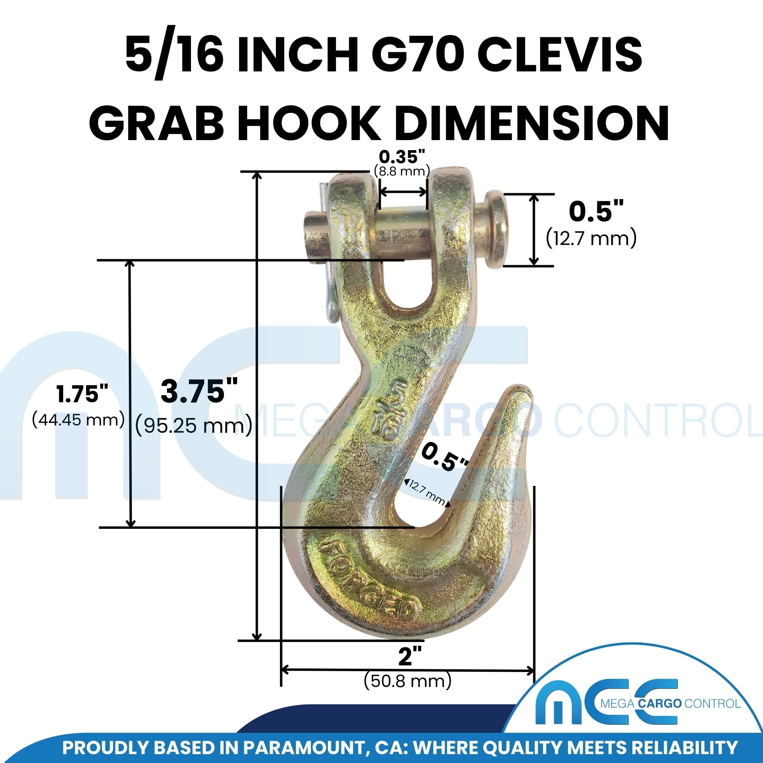 Mega Cargo Control Grade 70 Transport Chains - 4700 Lb Capacity -4