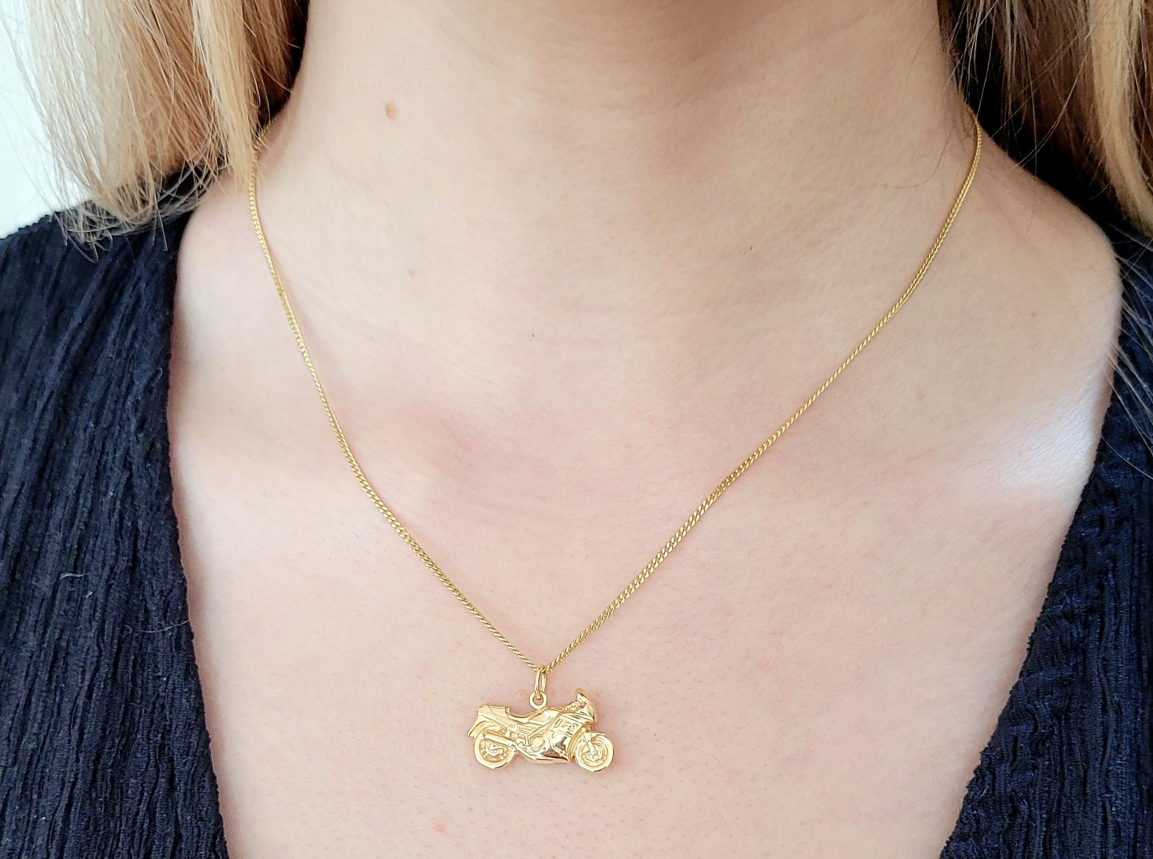 Nicht Zutreffend Anhänger Motorrad Gold 333 Moped Gelbgold 8 Karat Unisex