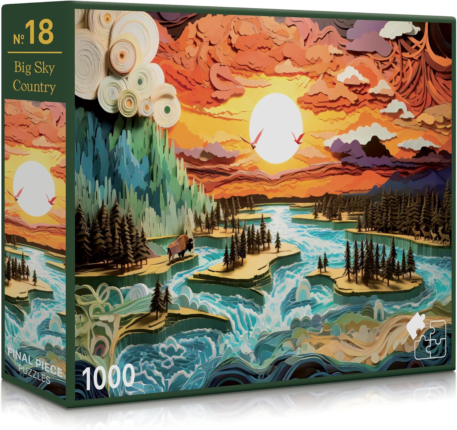 Big Sky Country (No. 18) – 1000 Piece Nature Jigsaw Puzzle for Adults | Printed in USA | Satin Low-Glare Finish | Random Ribbon Cut | Bonus Poster | Premium Display-Worthy Box | Final Piece Puzzles