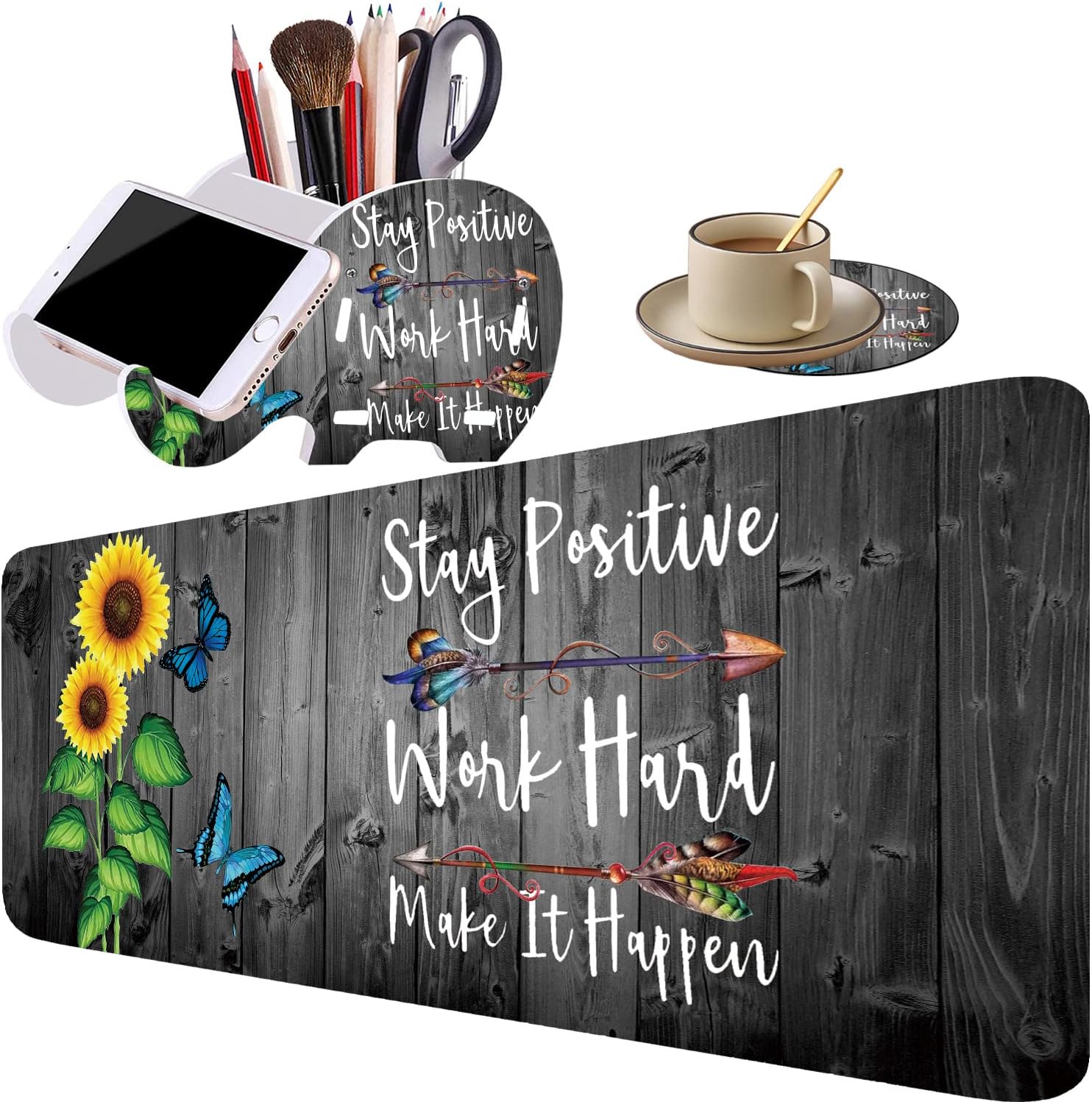 Large Gaming Mouse Pad + Pen Holder Phone Holder + Coaster