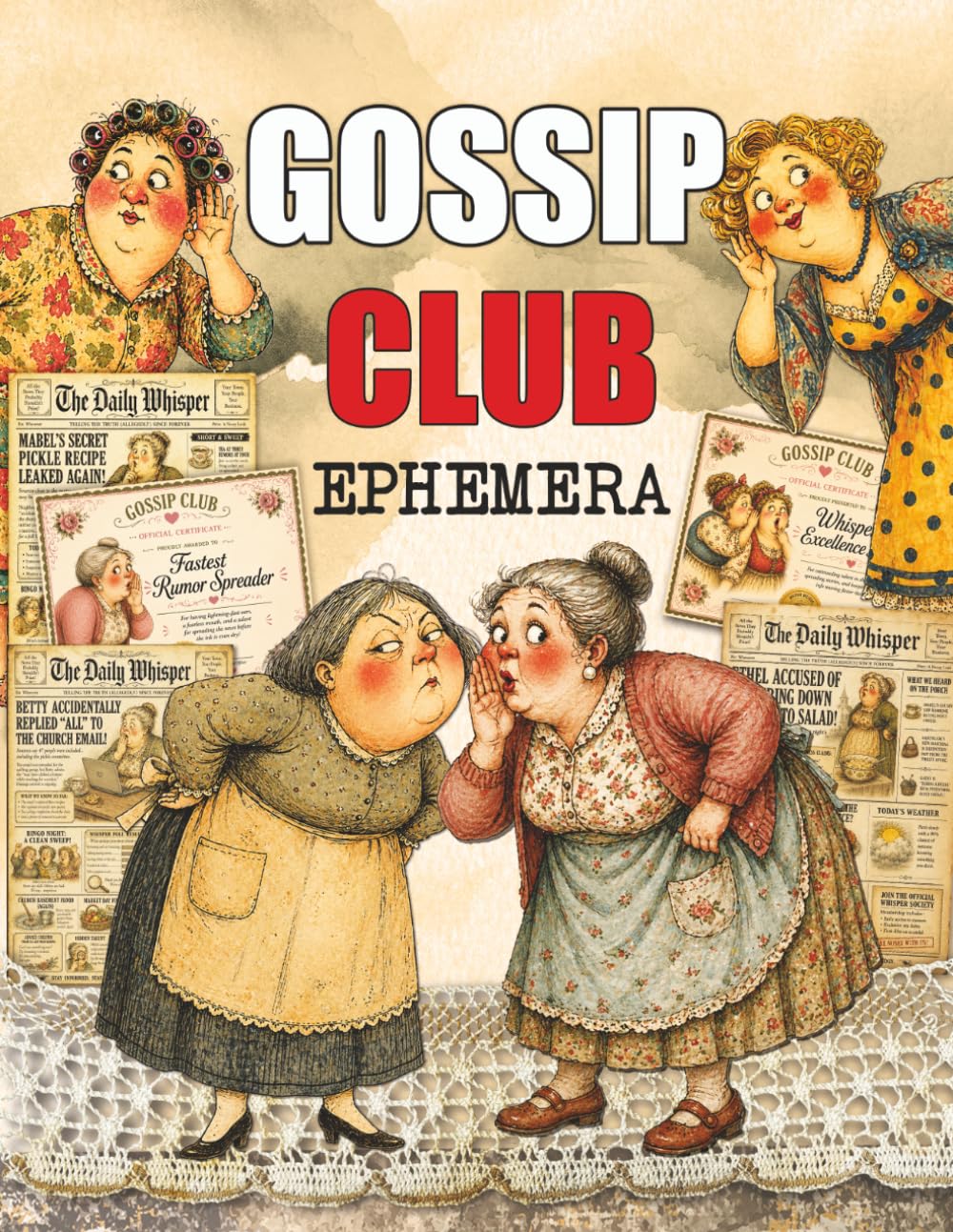 Gossip Club Ephemera, Printable Collection for Junk Journals & Scrapbooking