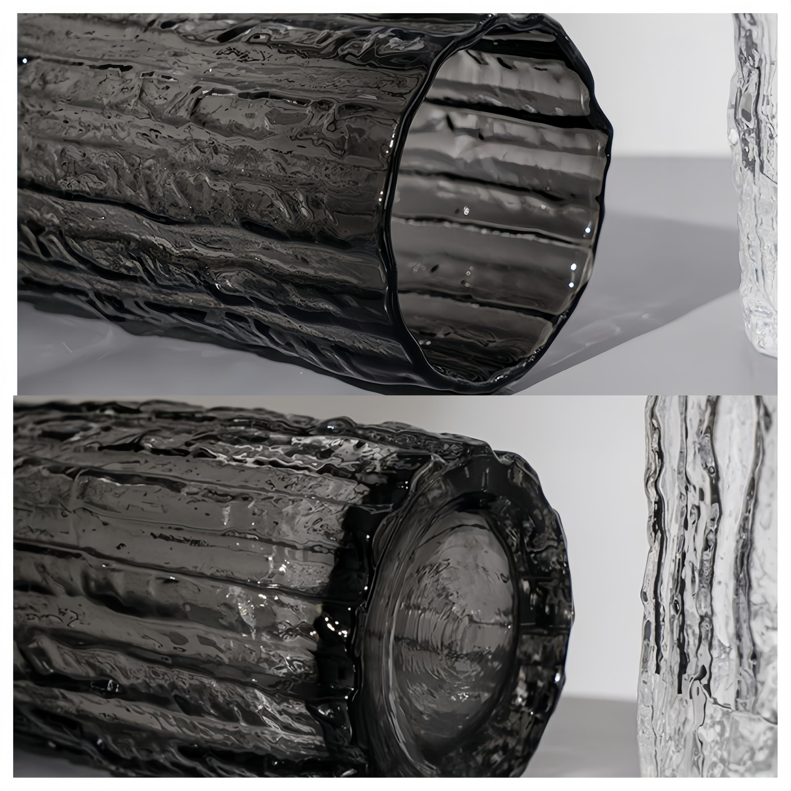 Vase, thickened glass vase, high footed glass vase, suitable for various scene decorations (24.5X9.5) Smoke gray - Image 4