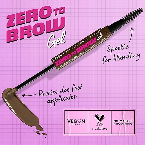 Miniatura 2 de NYX PROFESSIONAL MAKEUP Cero a cejas, gel de cejas de larga duración, chocolate