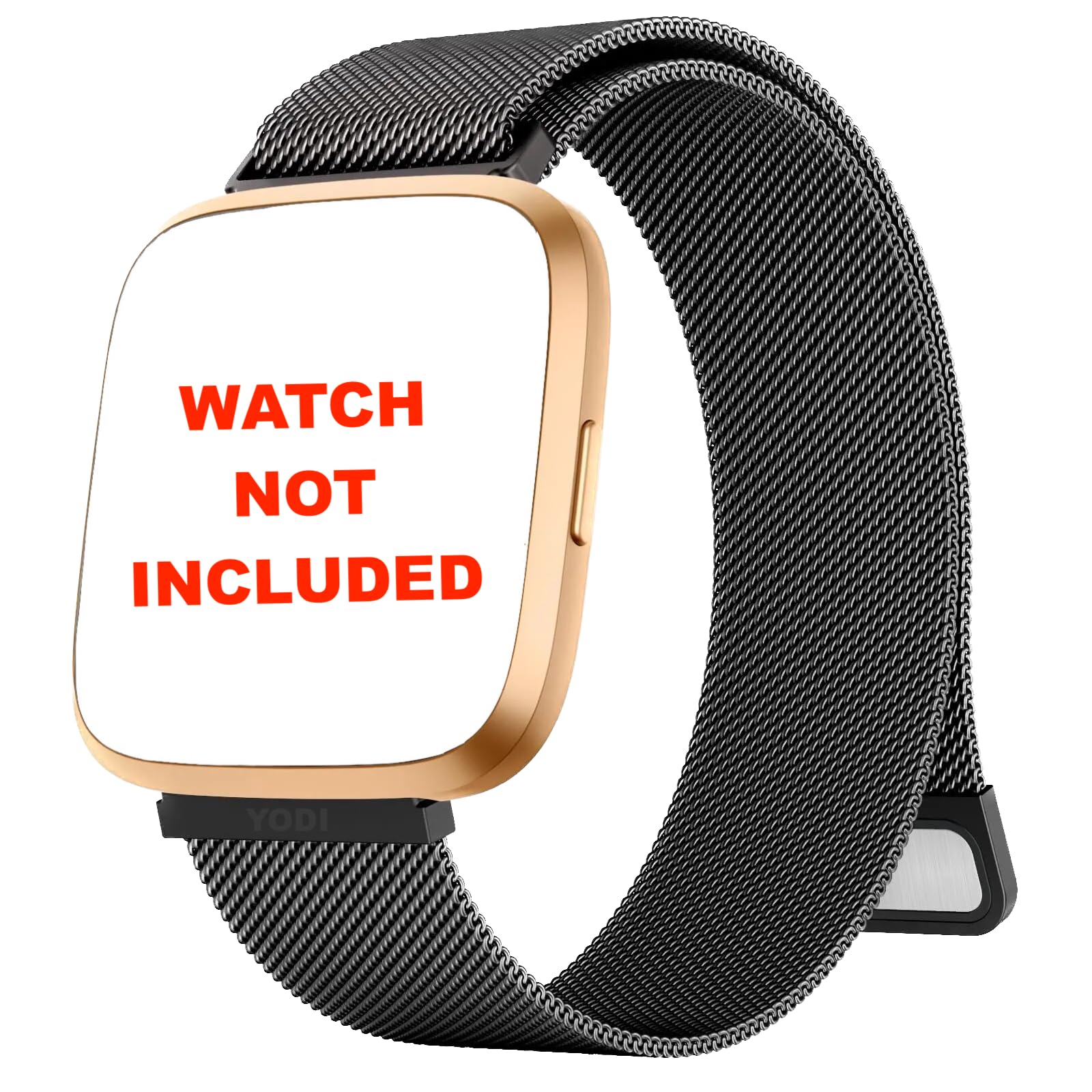 YODI Replacement Magnetic Clasp Chain Classic Strap for Fitbit Versa 1/ Versa 2/ Versa Lite/Versa SE Only Metal Straps [Smartwatch Not Included] (BLACK) (B0CKK4ZF5B) Amazon Price History, Amazon Price Tracker