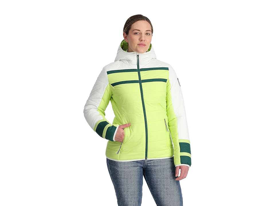 Spyder Ethos Hooded Jacket (Lime Ice) Women's Clothing INTERNATIONAL SHIPPING