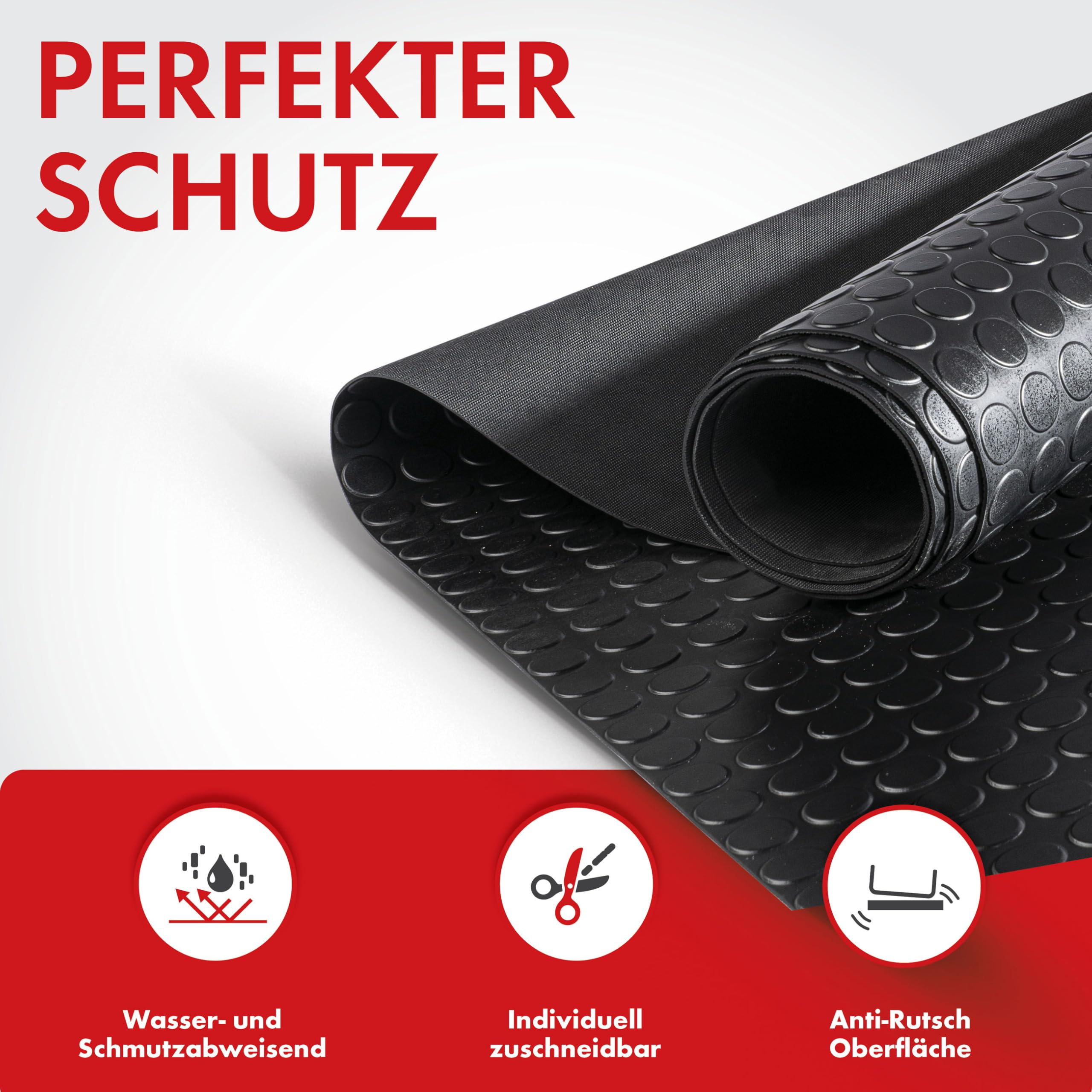 Walser 28208 Alfombra de Coche Coin, Alfombra de Corte 100x200 cm, tapete de protección Universal, tapete para atrapar la Suciedad Negra