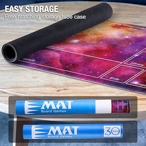 Miniatura 2 de Starry Playmat for MTG Magic The Gathering - Stitched Field Rules Zones Play Mat with Free Tube Case for MTG Card Game Playing for BeginnerPurple