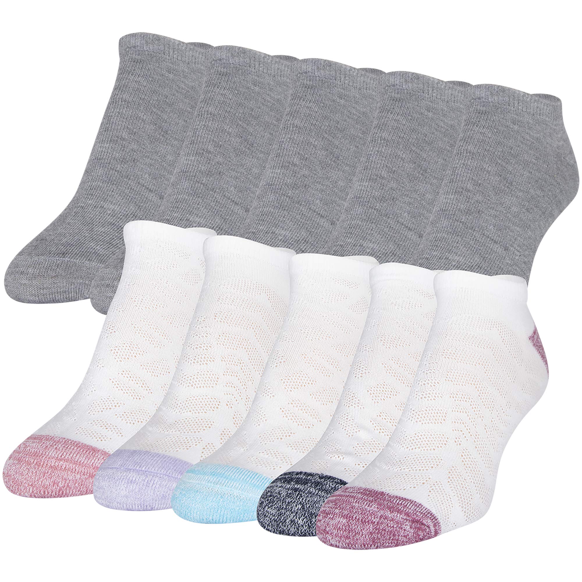 GOLDTOE Women's Cushion No Show Socks, 10-pairs