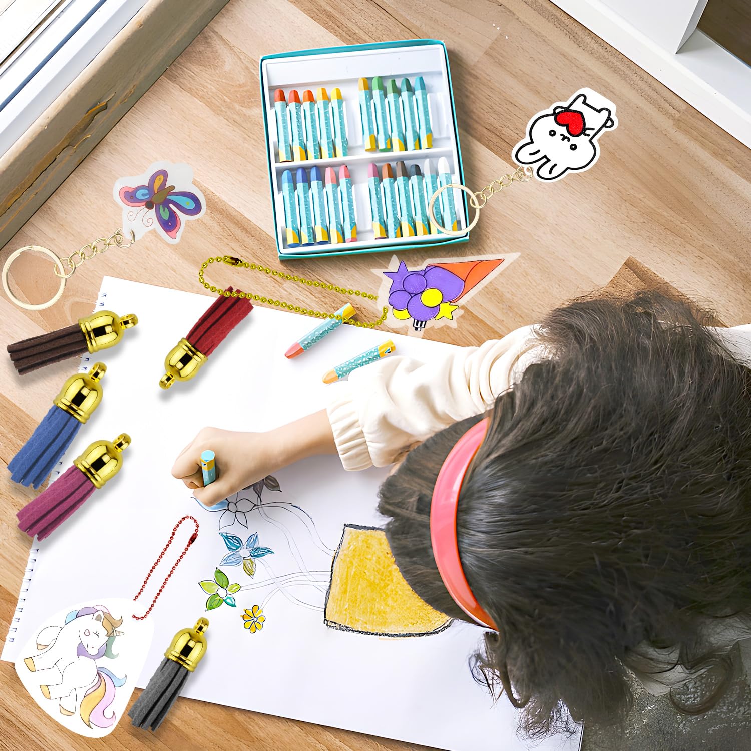 QIQN Kit di Fogli di Plastica 160 Pezzi Shrink Plastica Termoretraibile per Ornamenti Fai-da-Te Artigianato Creativo Stampa Badge Gioielli Pendenti (25)