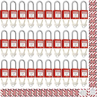 SAFBY Lockout Tagout Locks, Safety Padlock, Keyed Differently Loto Safety Padlocks for Lock Out