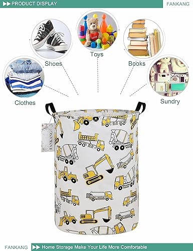 Miniatura 4 de FANKANG Cesta de almacenamiento, cesta de lona plegable con revestimiento de polietileno impermeable, cestas de almacenamiento grandes para niños y
