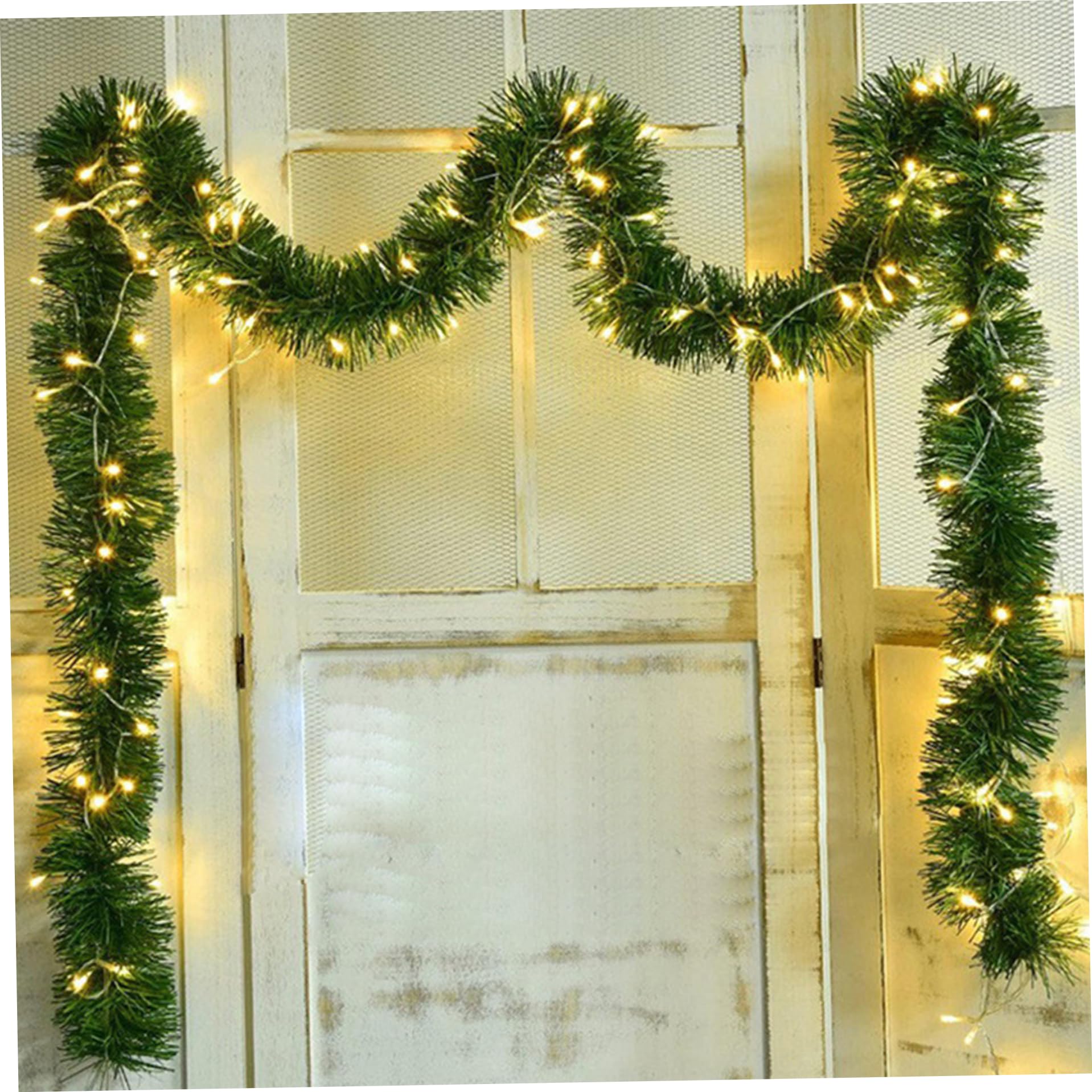 Guirlande de Noël avec lumières 13 pieds piles décoration sapin