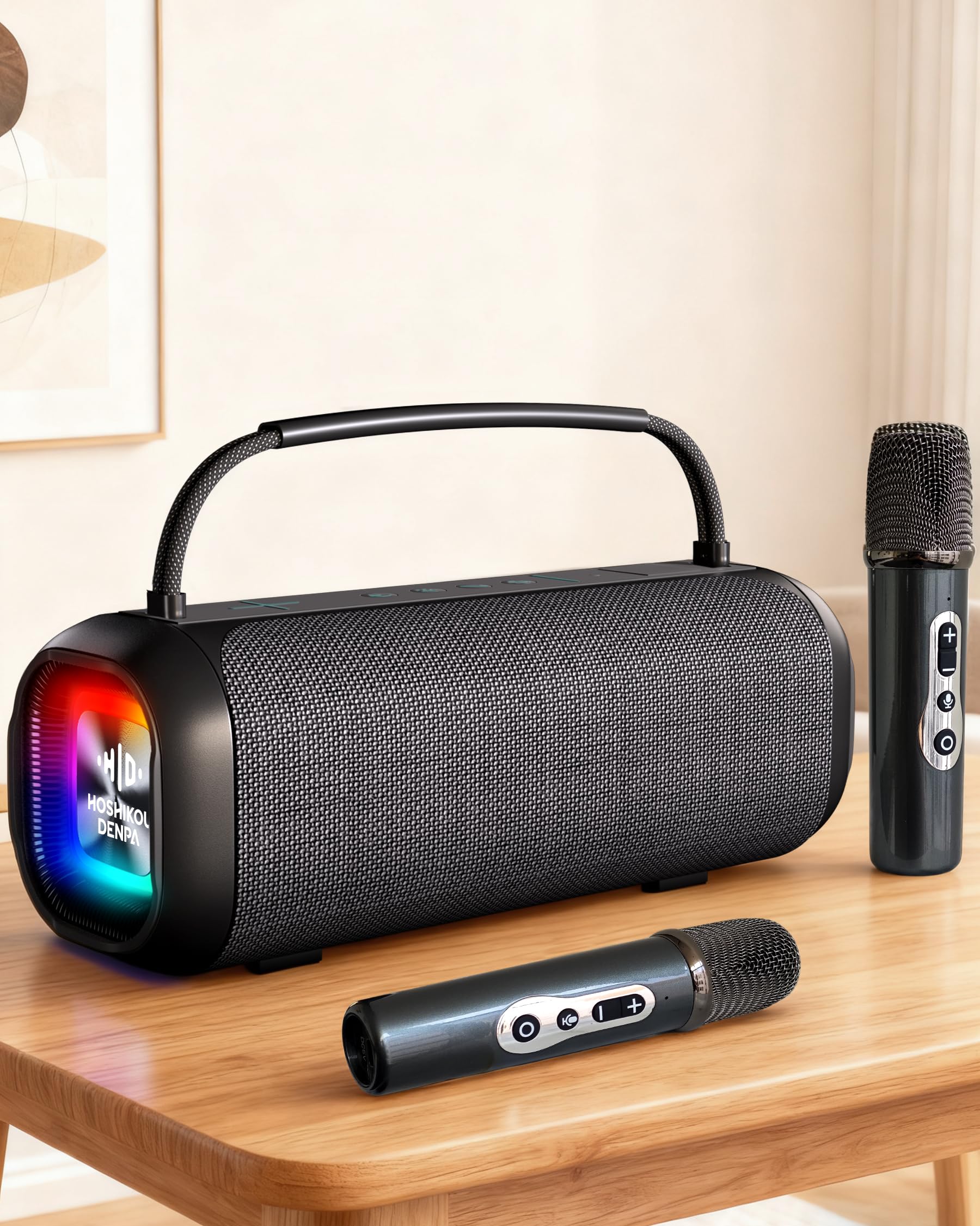 とうしょう ワイヤレスマイクスピーカー カラオケ 楽天市場】ワイヤレスマイクスピーカー マイク2本付き カラオケ