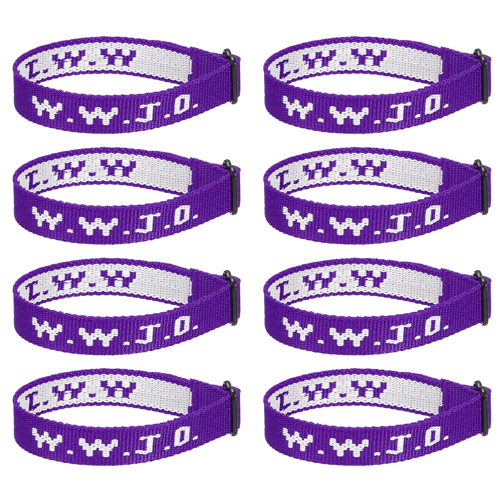 PATIKIL 8Pcs W.W.J.D Bracelets, Christian Gifts Wristbands Adjustable Woven Wristbands What Would Do Bracelet Braided Bracelets, Purple