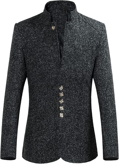 Amazon.com: Chaqueta de traje para hombre, otoño e invierno, talla grande,  ajustado, cuello alto : Ropa, Zapatos y Joyería