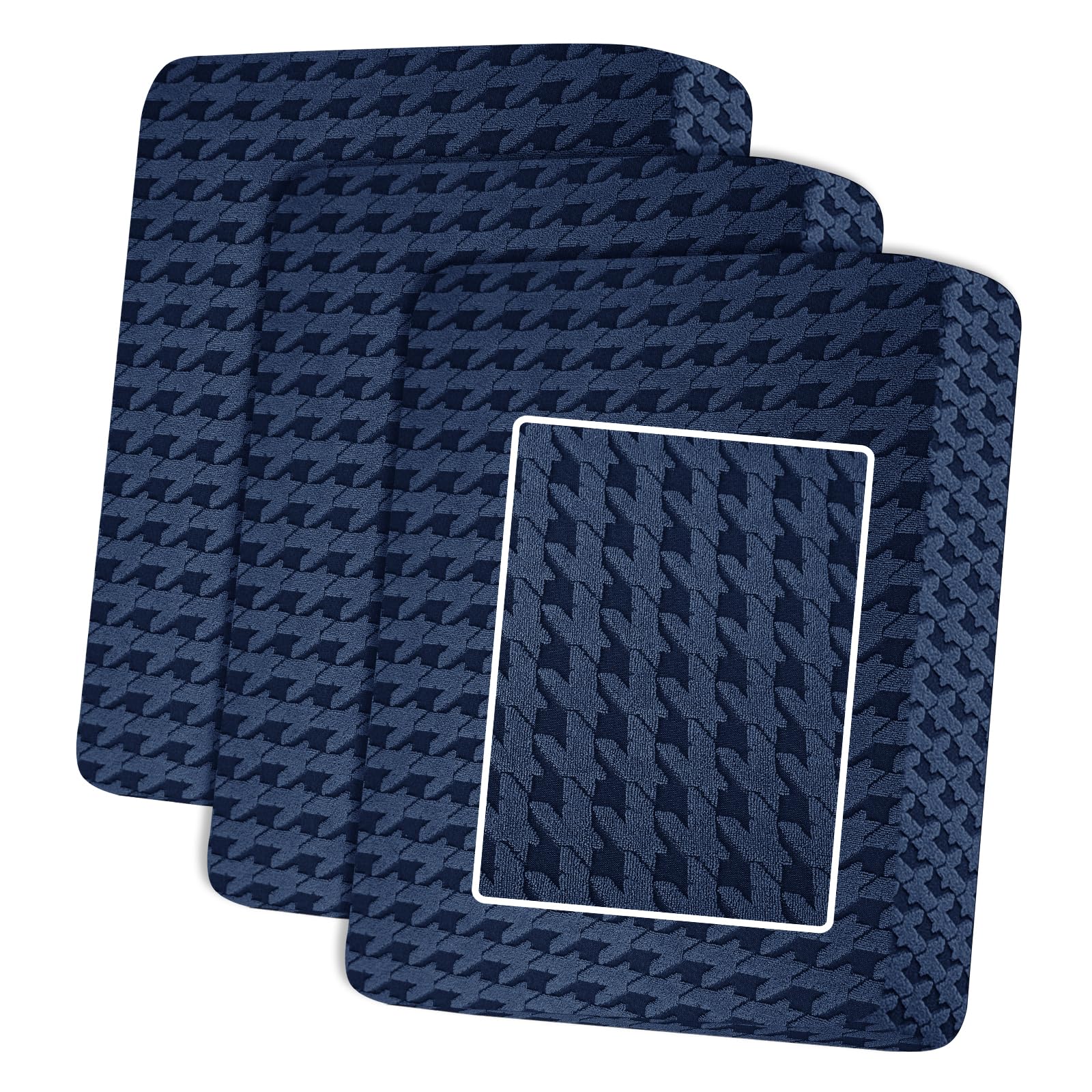 MAXIJIN Couch Seat Covers for Sectional Sofa, Stretch Sofa Seater Cover, Couch Seat Slipcover Protector Replacement for Individual Cushion with Elastic Bottom (Navy Blue, 1 Seater*3)