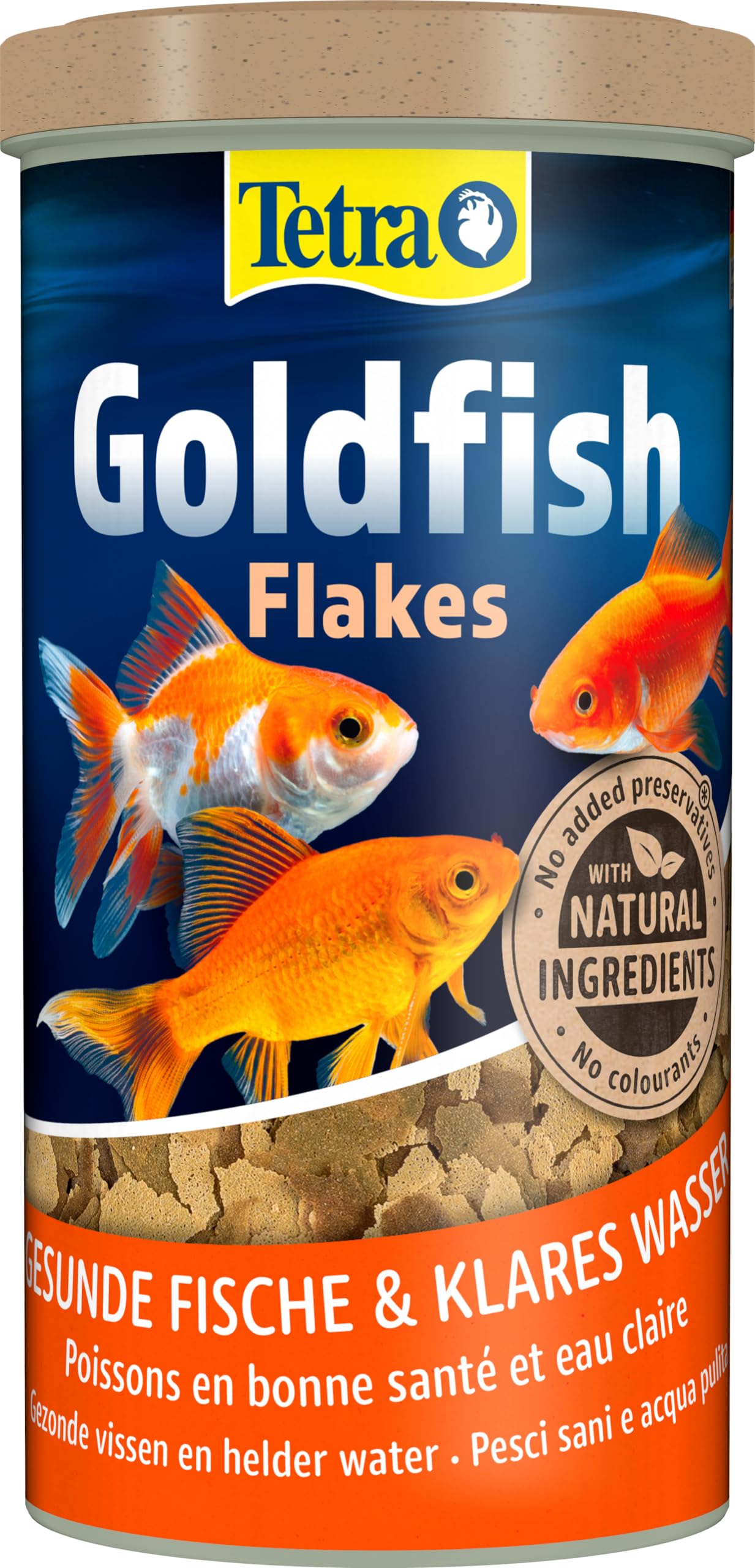 Tetra Goldfish Flakes - Alimento para todos los peces dorados y otros peces de agua fría, 1 L